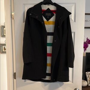 Pendleton Charcoal Coat with Striped Inner Lining